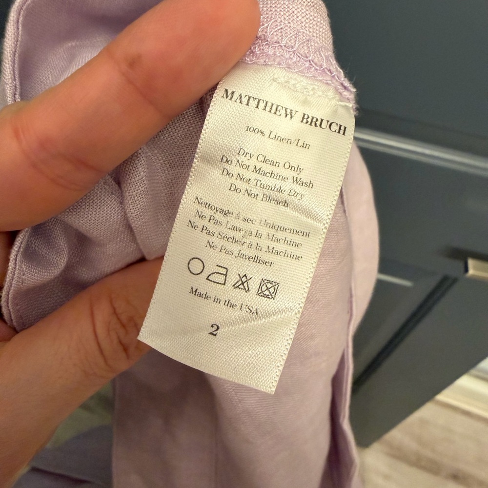 Matthew Bruch Lilac Linen Cargo Skirt - Picture 5 of 6